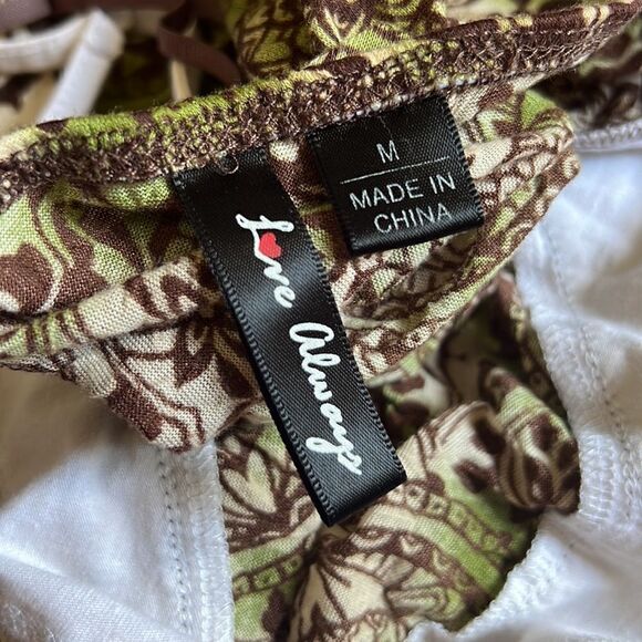 Love Always Size Medium Cami Camisole Tank Top Lace Trim Floral Geometric - Picture 3 of 4